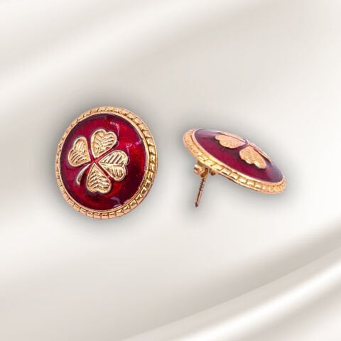 Kırmızı Yonca Küpe